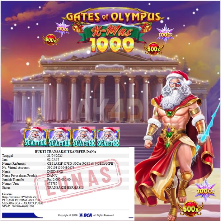 GATES OF OLYMPUS X MAS 1000 MEMBARA DAN SANGAT GACORR🔥🔥