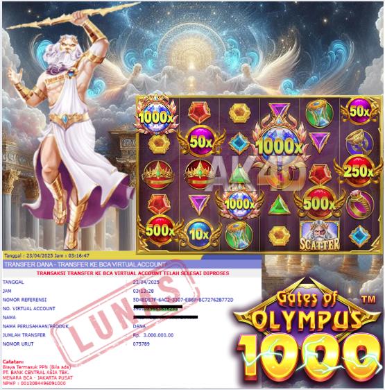 GATES OF OLYMPUS 1000,  PERKALIAN SAMPAI BERIBU RIBU. JANGAN SAMPAI KELEWATAN PEMBAGIAN JP NYA🔥🔥🔥🔥