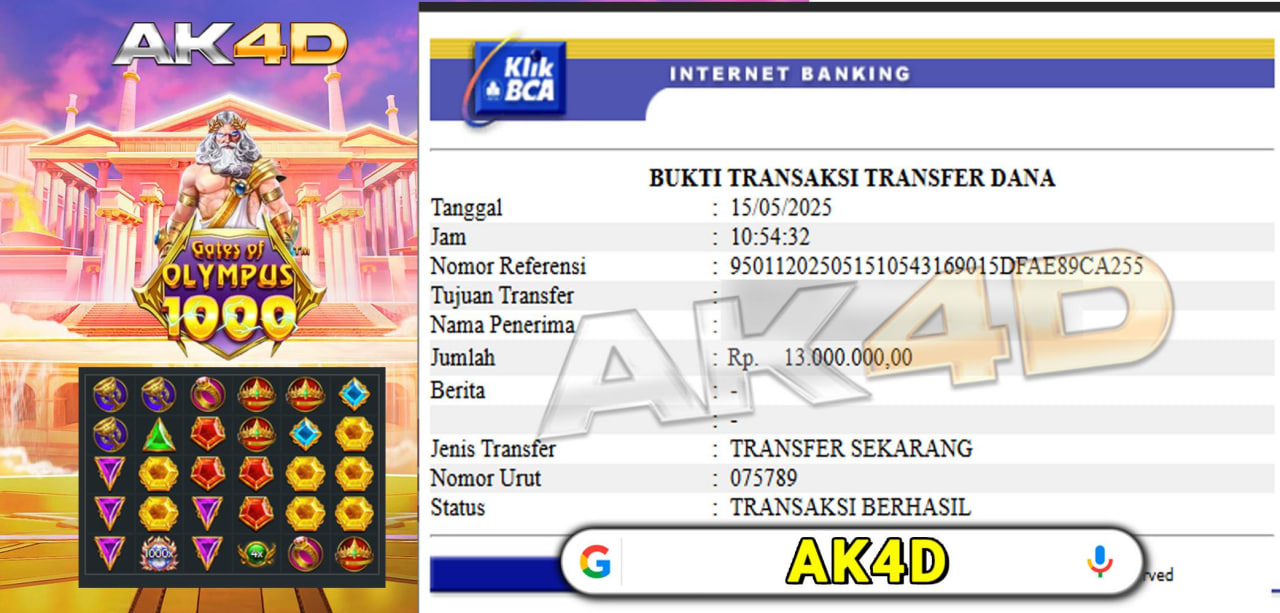 WOW , GACOR bngtt guyss kapan lagi modal receh bisa JP hanya di AK4D kemenangan mudah di raih 🔥🔥