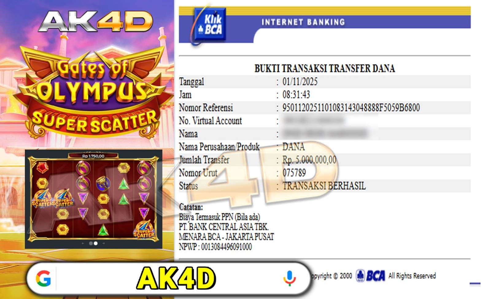 GATE OF OLYMPUS SUPER SCATTER  ~  LANGSUNG BUKTIKKAN DGN SENDIRINYA TEMAN TEMAN 🔥